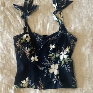 Verge Girl Floral bow tie tank